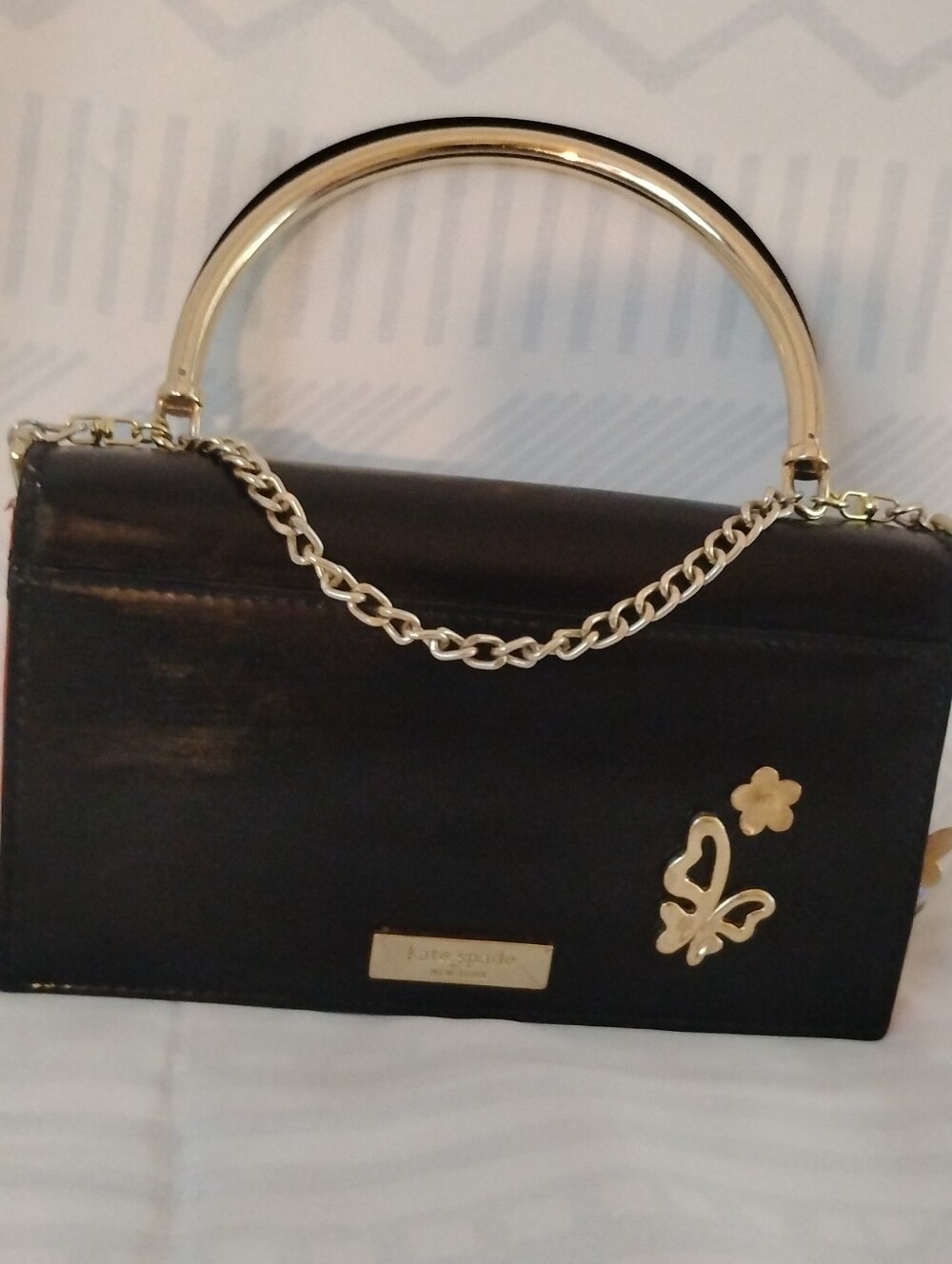 Kate Spade New York Patton Leather Upcycled Novelty Bag Gold Tone Hardware - Picture 11 of 15